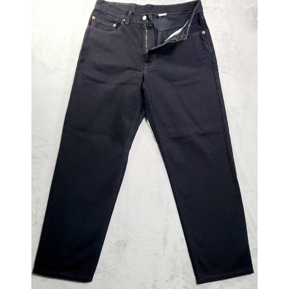 Vintage Y2K Levi's 550 Jeans Mens 34x30 Black Relaxed Tapered Denim Cotton